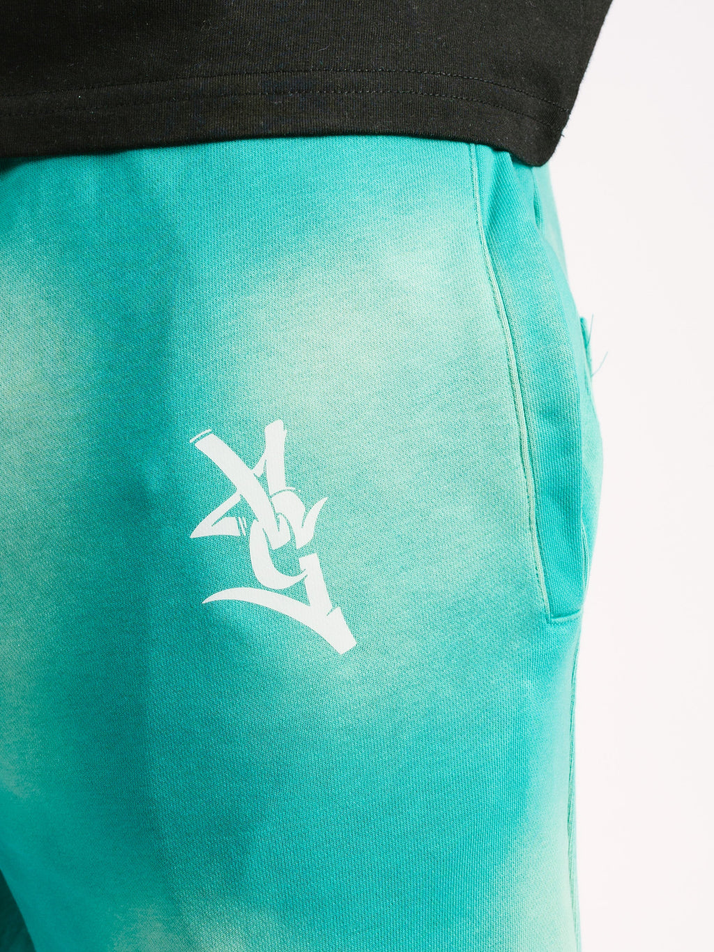 Teal Acid Wash Sweatpants