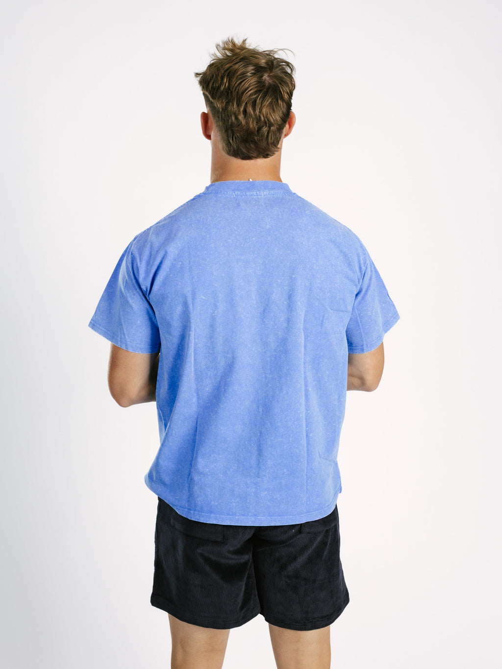 Blue AG Boxing Acid Wash Boxy Tee