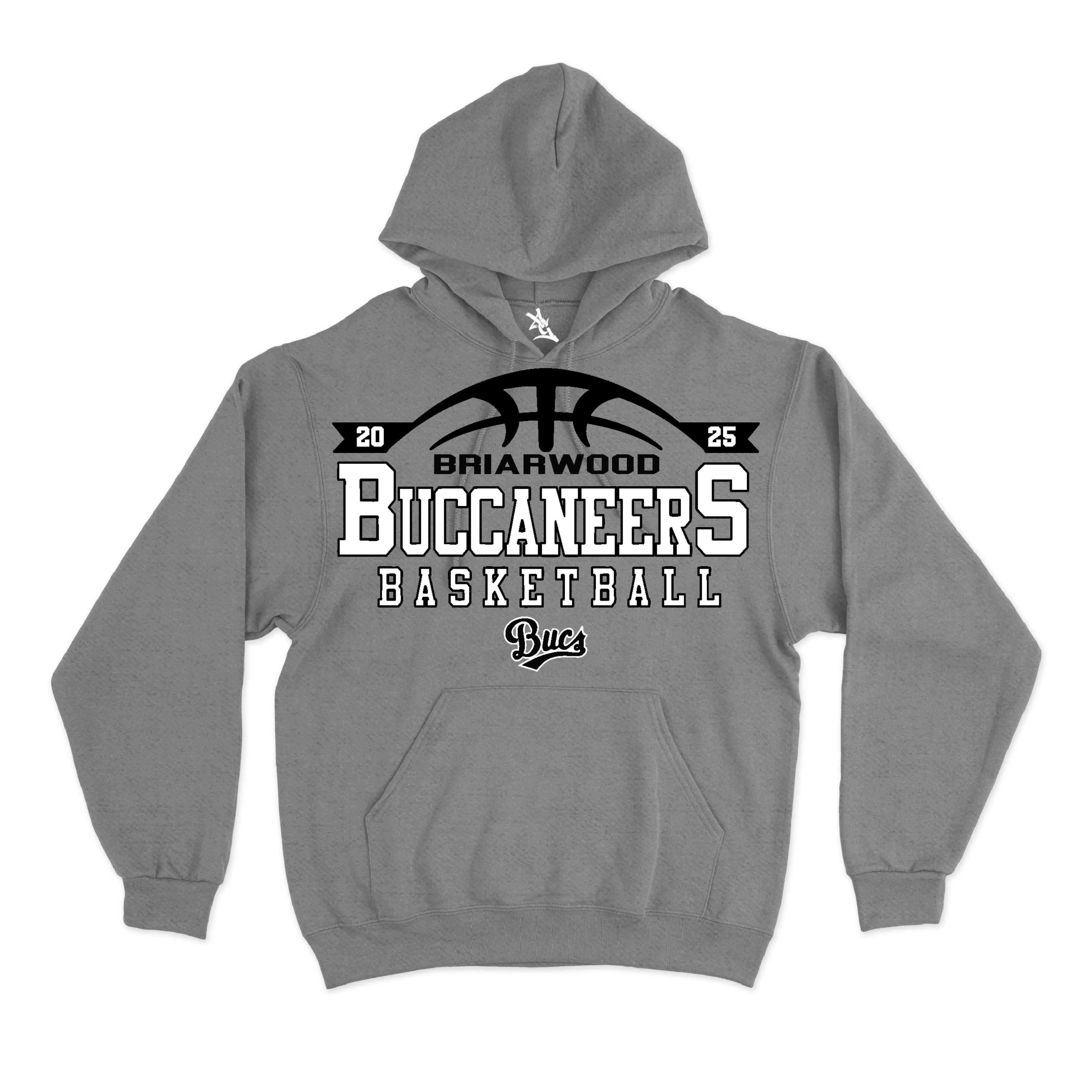 Gray Buccaneers Basketball Hoodie